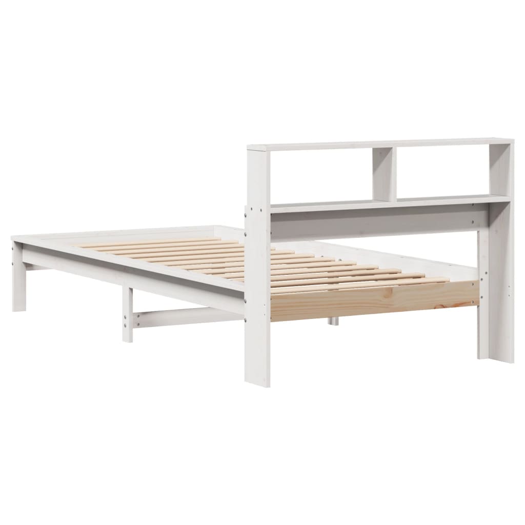 vidaXL Cama con estantería sin colchón madera maciza de pino 90x190 cm