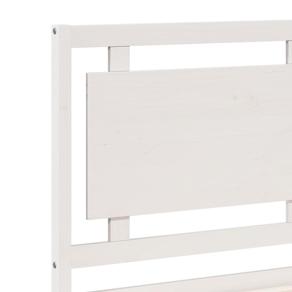 vidaXL Cama extralarga sin colchón madera maciza blanca 140x210 cm