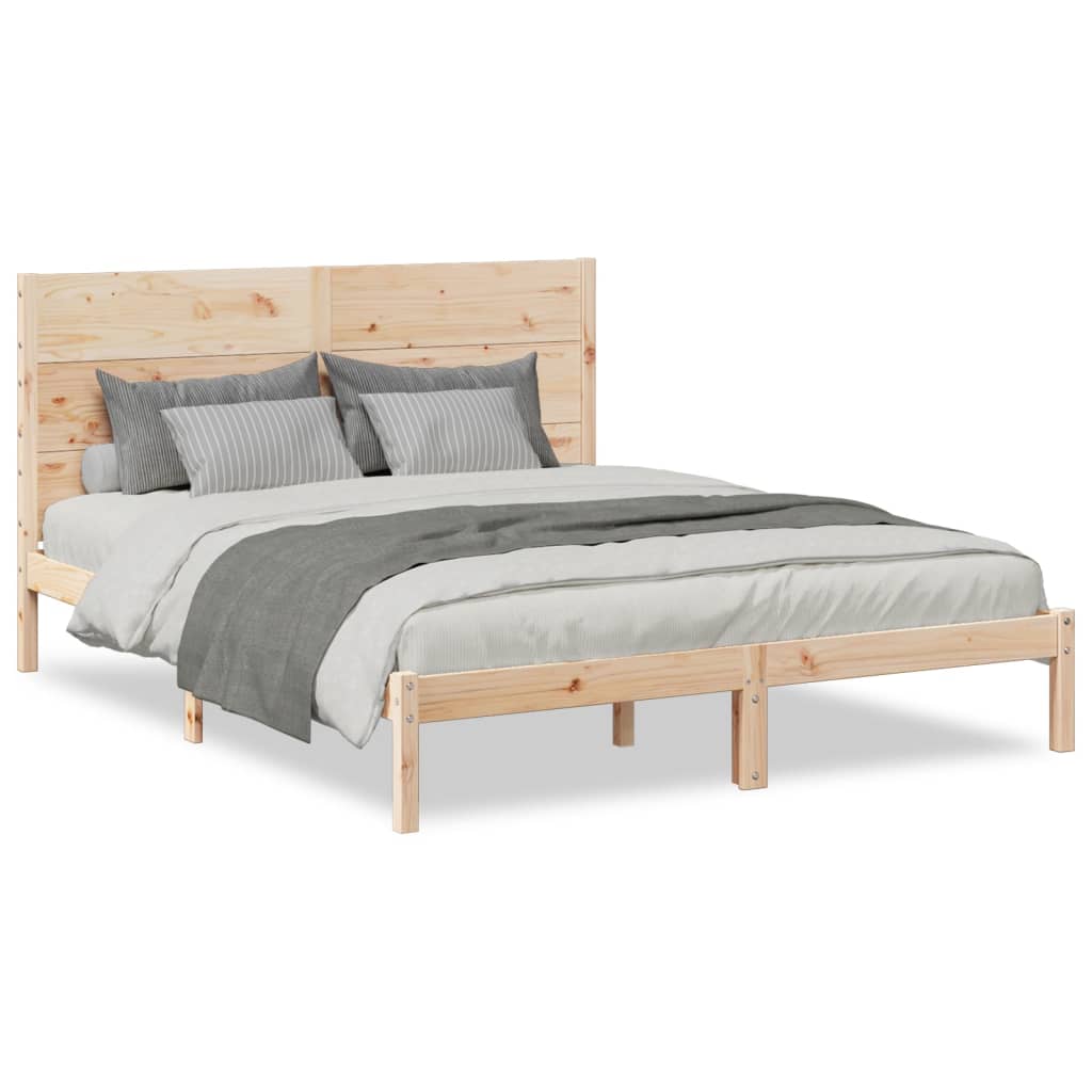 vidaXL Cama extralarga sin colchón madera maciza 160x220 cm