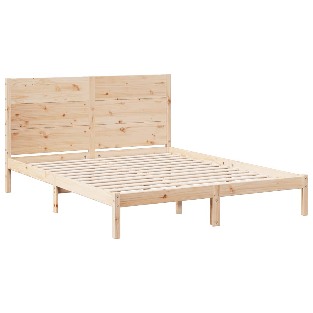 vidaXL Cama extralarga sin colchón madera maciza 160x220 cm