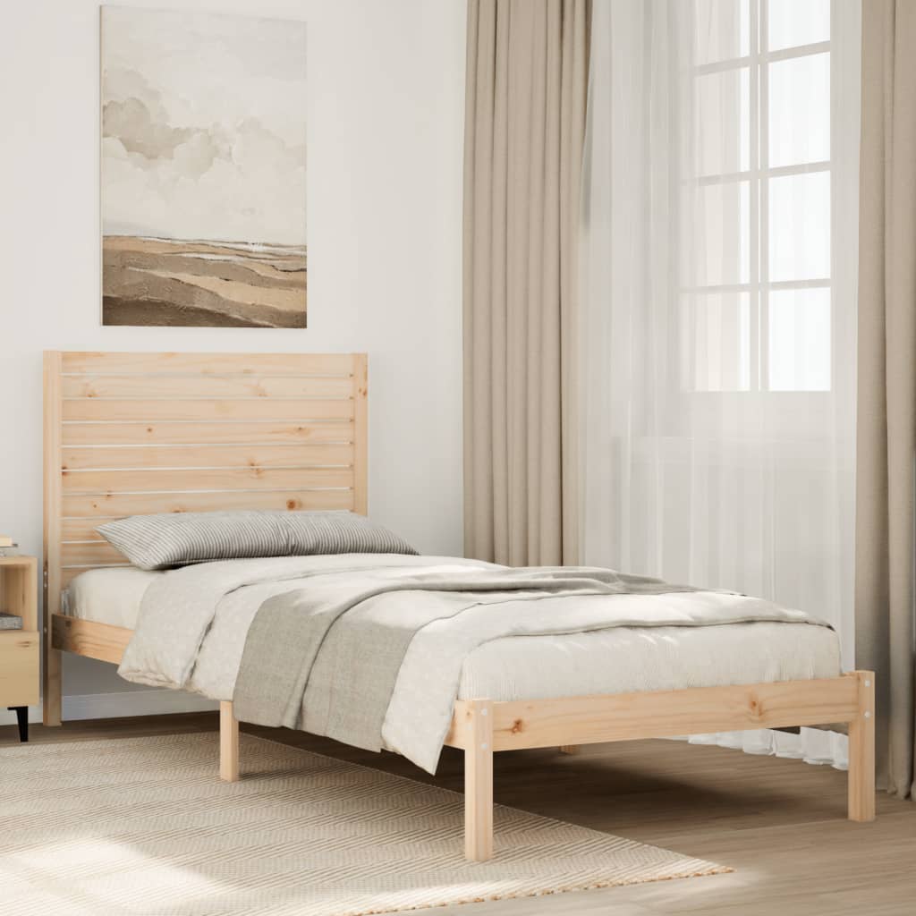 vidaXL Cama extralarga sin colchón madera maciza 90x220 cm