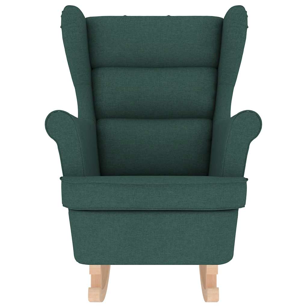 vidaXL Silla mecedora de tela verde oscuro 74x90x102 cm