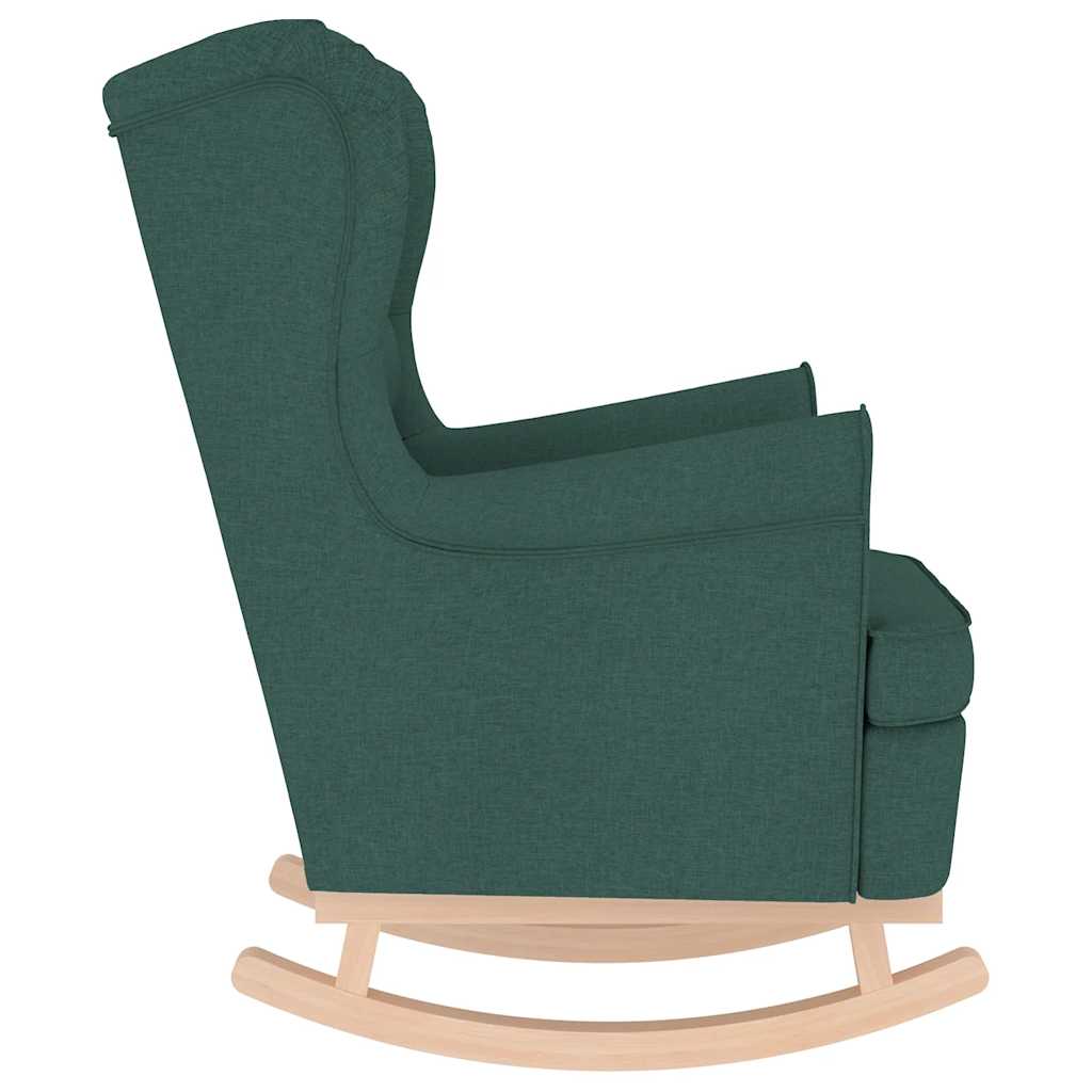 vidaXL Silla mecedora de tela verde oscuro 74x90x102 cm