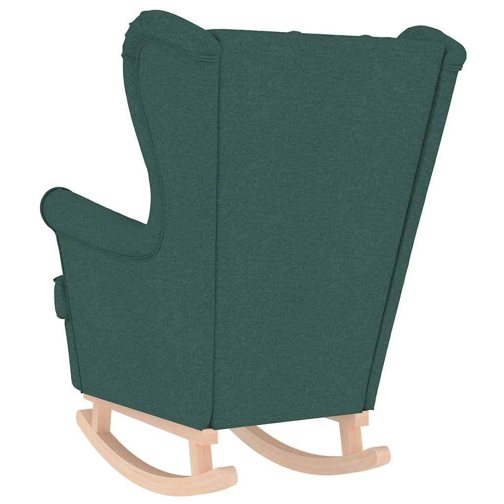 vidaXL Silla mecedora de tela verde oscuro 74x90x102 cm