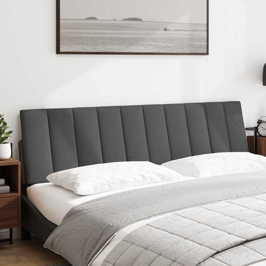 vidaXL Cabecero de cama acolchado tela gris oscuro 180 cm