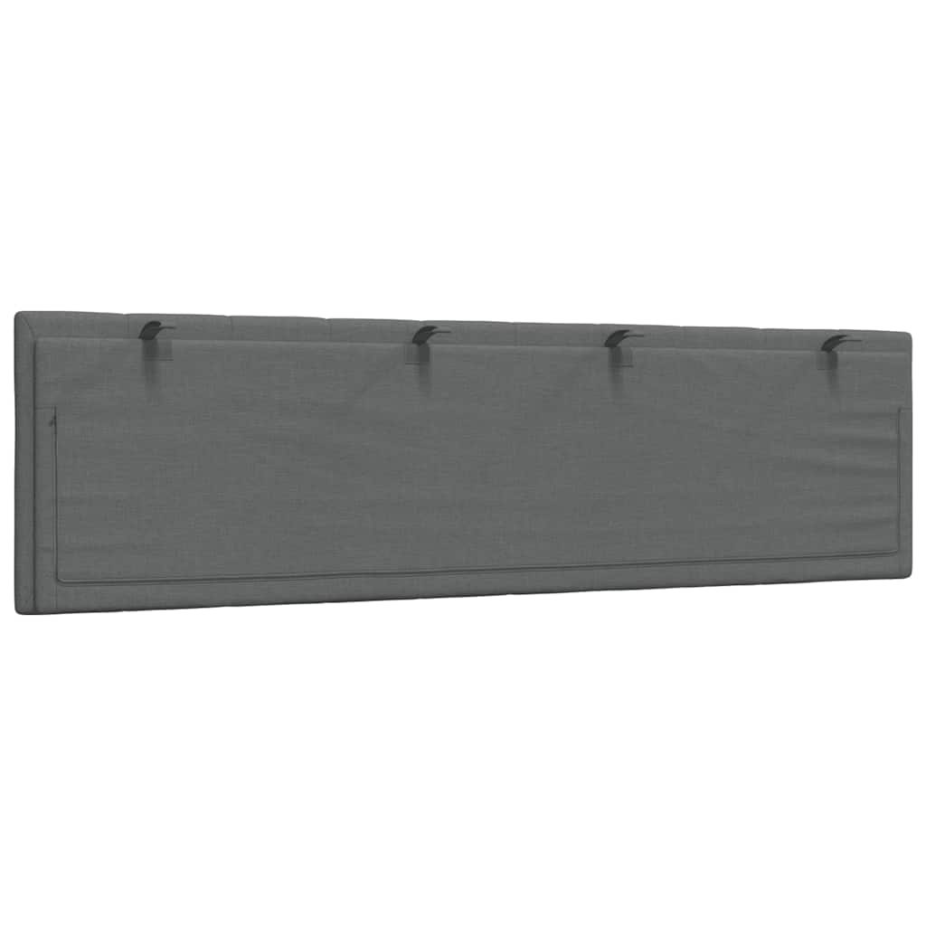 vidaXL Cabecero de cama acolchado tela gris oscuro 180 cm