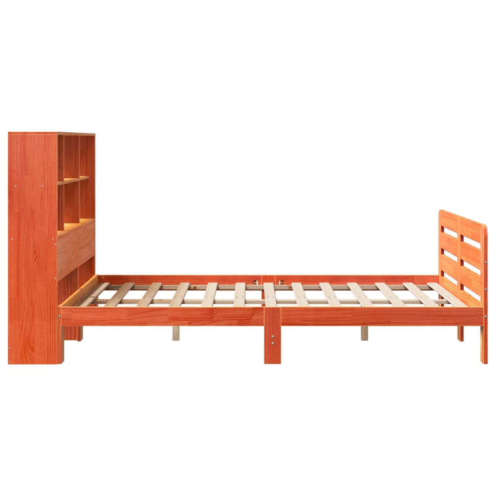 vidaXL Cama sin colchón madera maciza de pino marrón cera 120x200 cm