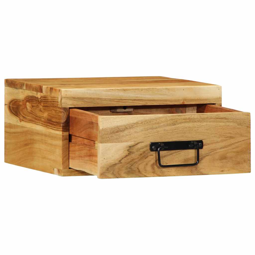 vidaXL Mesitas de noche de pared 2 uds madera maciza de acacia