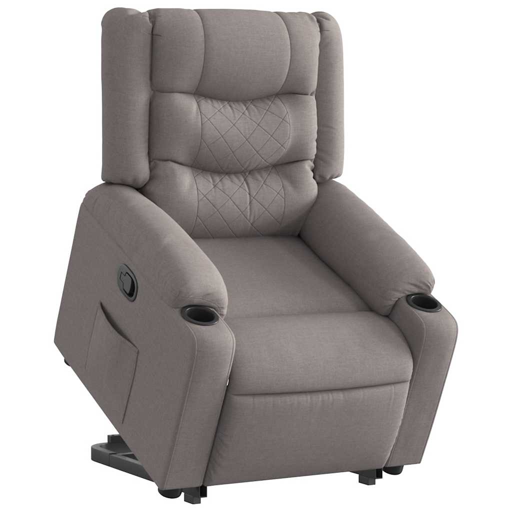 vidaXL Sillón reclinable elevable tela gris taupe