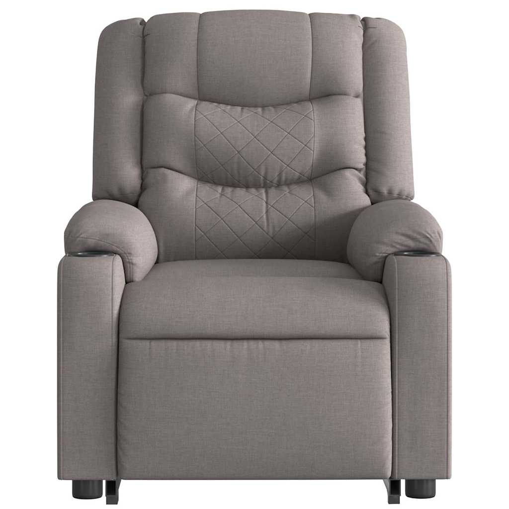 vidaXL Sillón reclinable elevable tela gris taupe