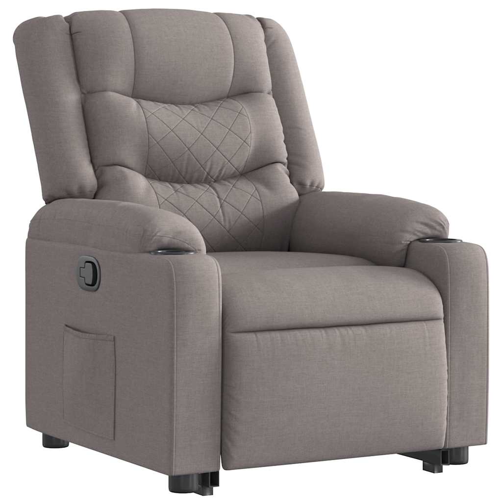 vidaXL Sillón reclinable elevable tela gris taupe