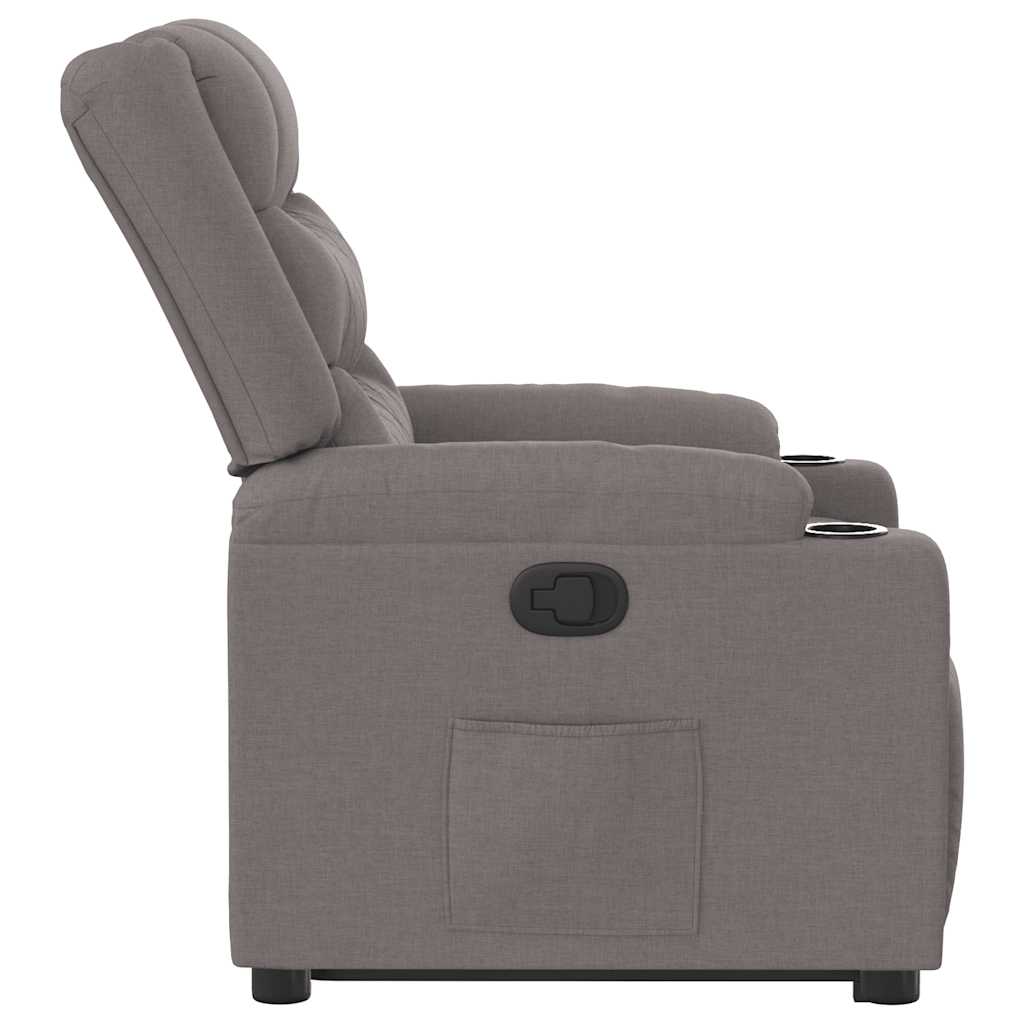 vidaXL Sillón reclinable elevable tela gris taupe