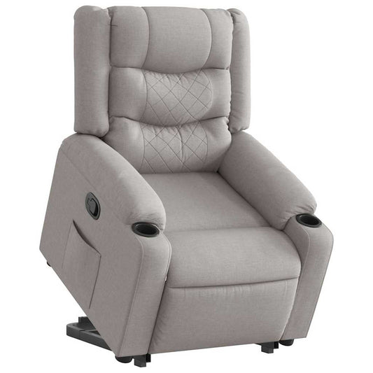 vidaXL Sillón reclinable elevable de tela gris nube