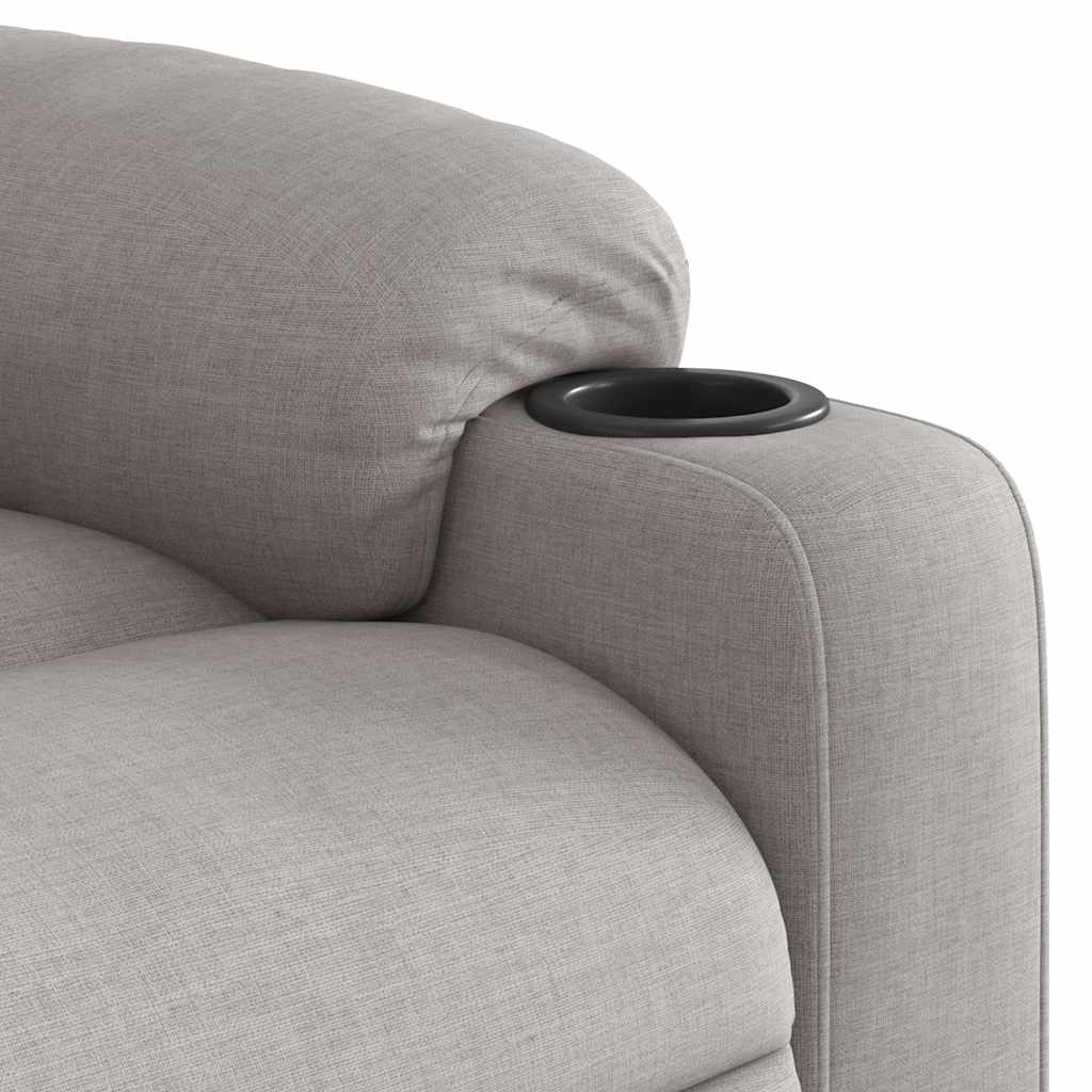 vidaXL Sillón reclinable elevable de tela gris nube