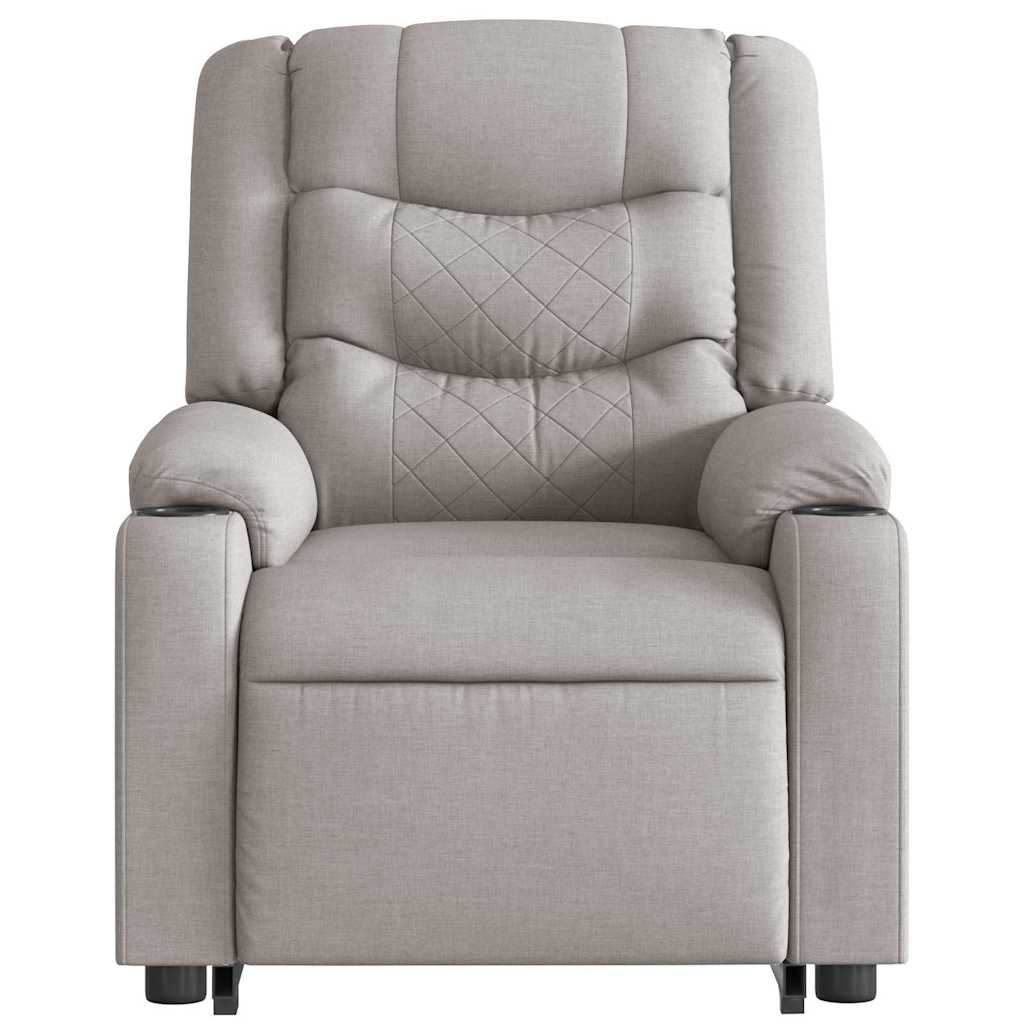 vidaXL Sillón reclinable elevable de tela gris nube