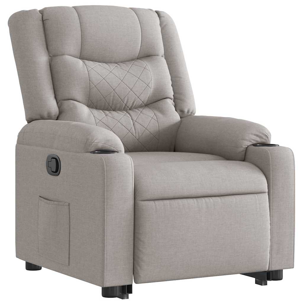 vidaXL Sillón reclinable elevable de tela gris nube