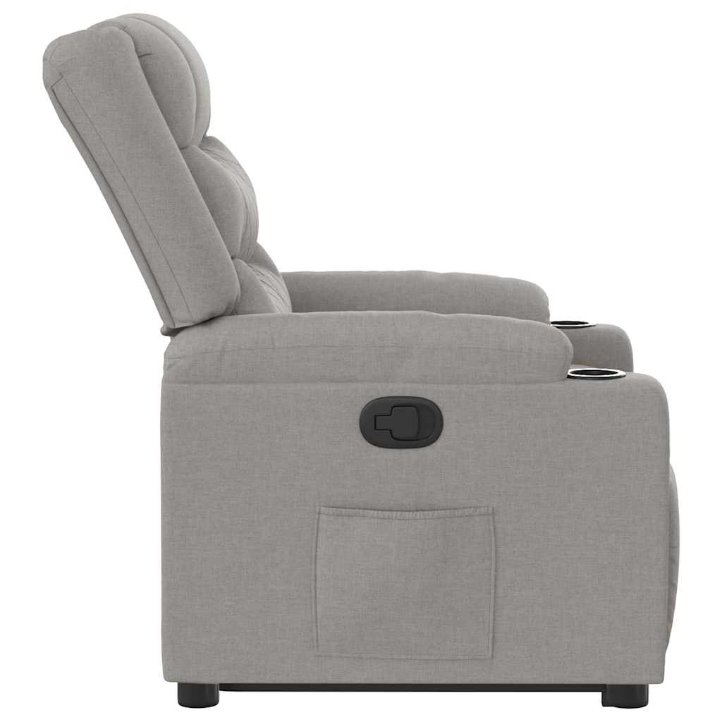 vidaXL Sillón reclinable elevable de tela gris nube