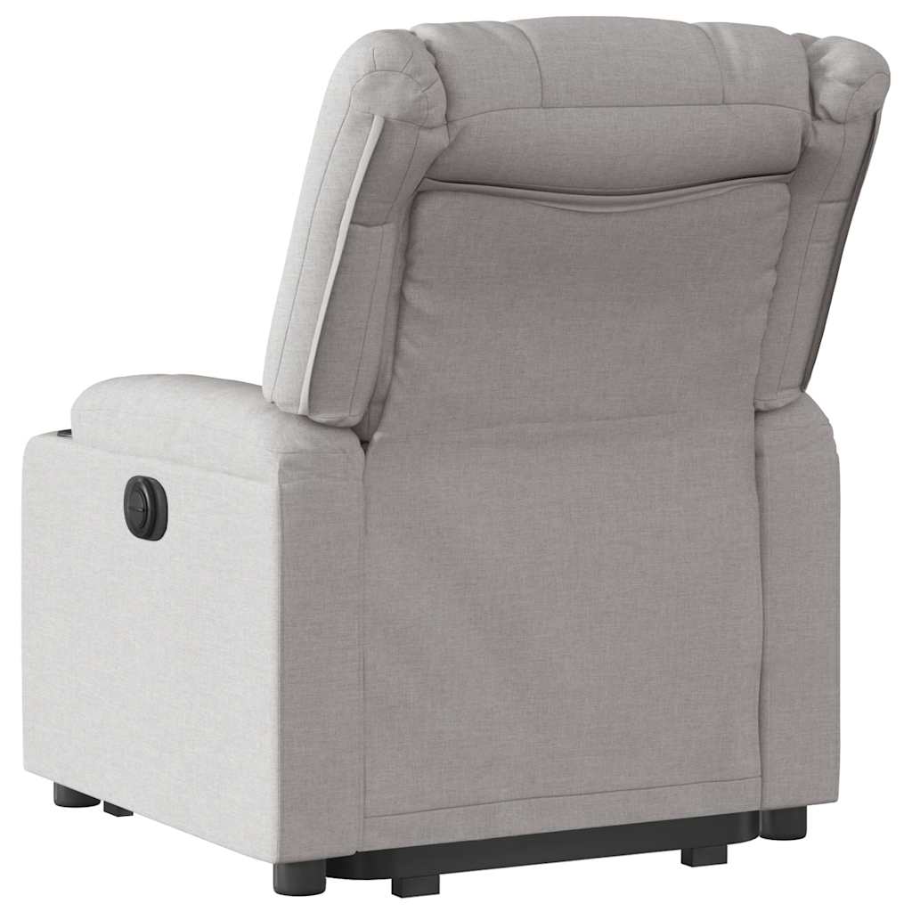 vidaXL Sillón reclinable elevable de tela gris nube