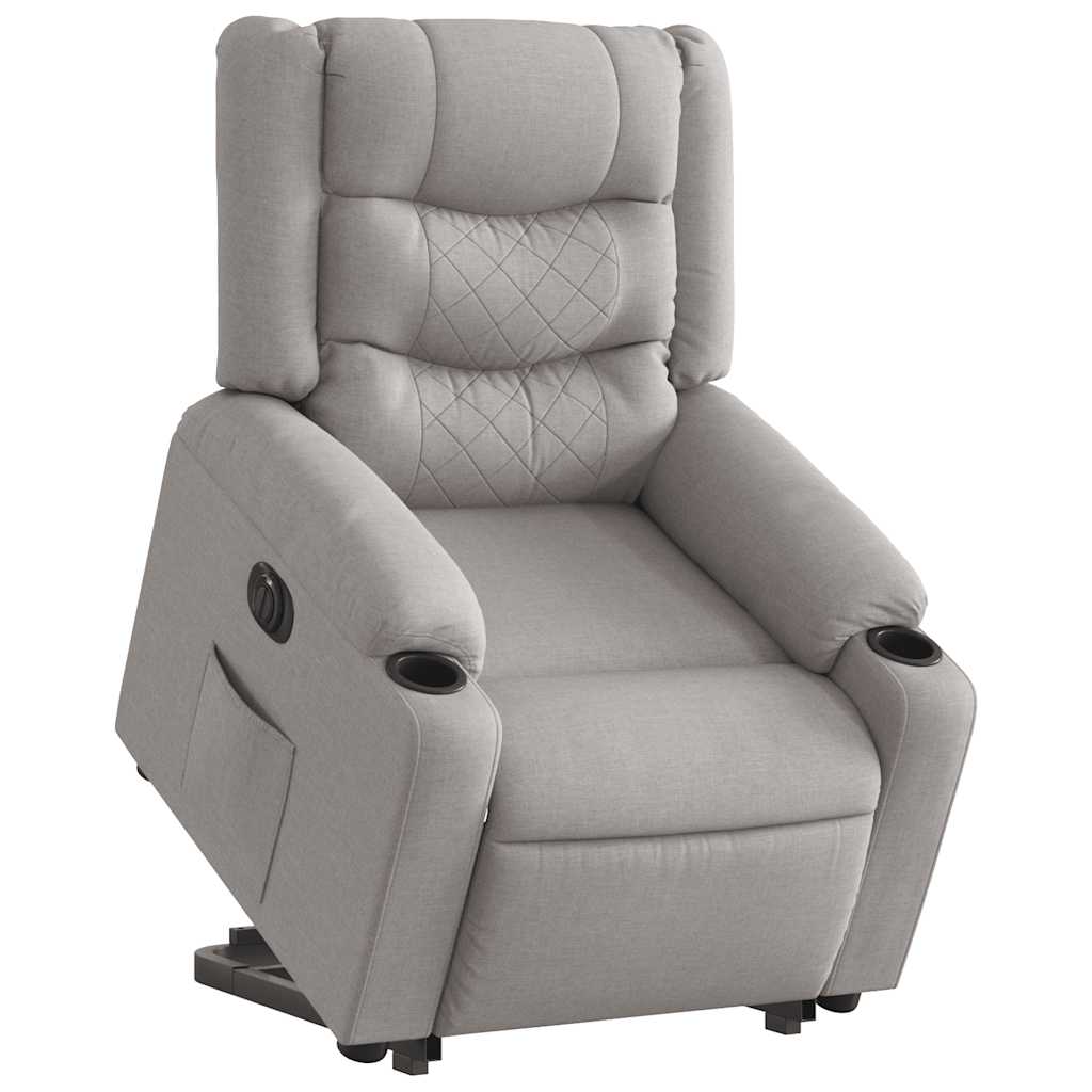 vidaXL Sillón eléctrico reclinable elevable de tela gris nube