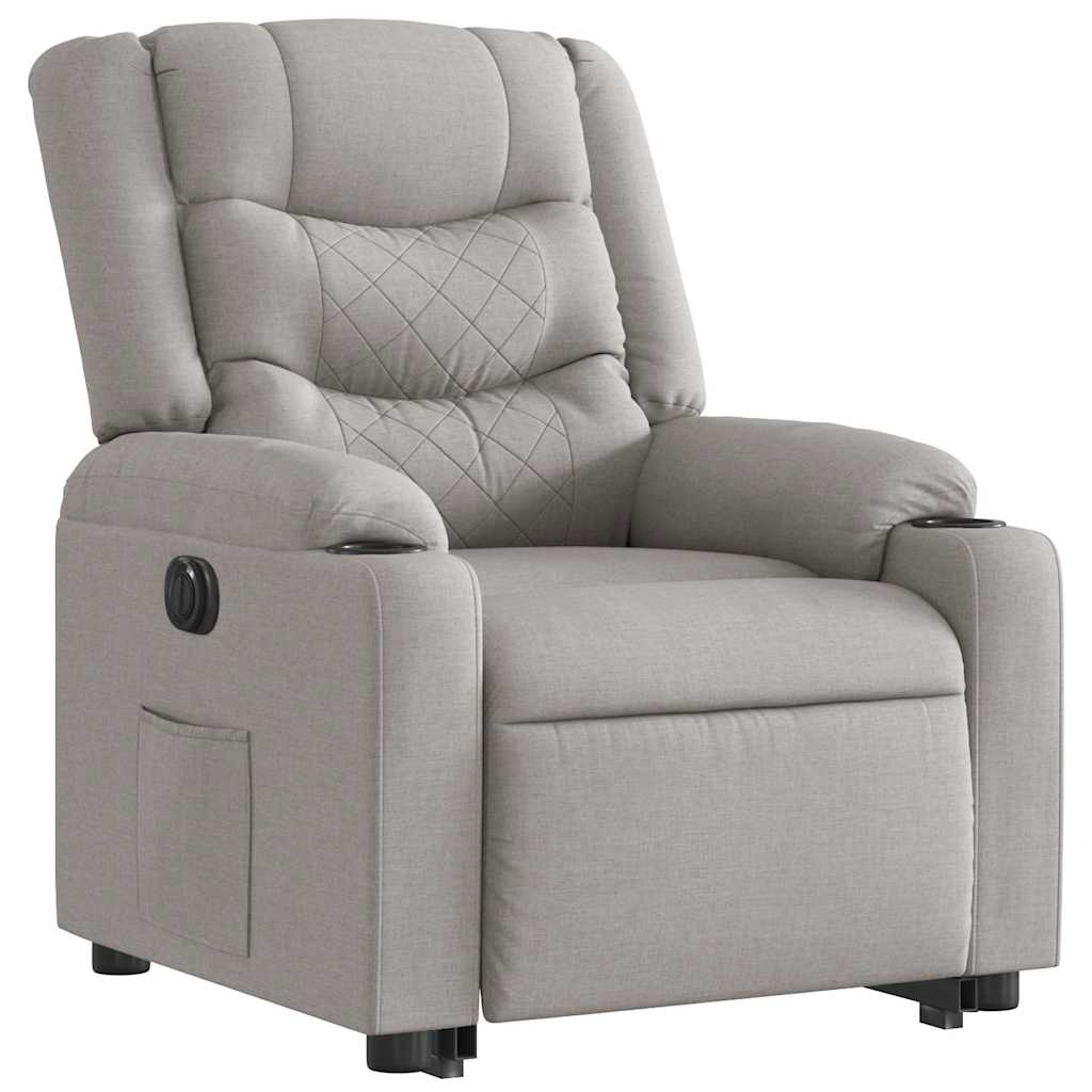 vidaXL Sillón eléctrico reclinable elevable de tela gris nube