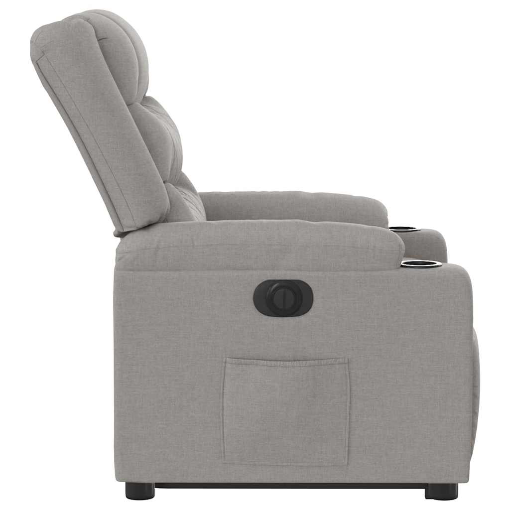 vidaXL Sillón eléctrico reclinable elevable de tela gris nube