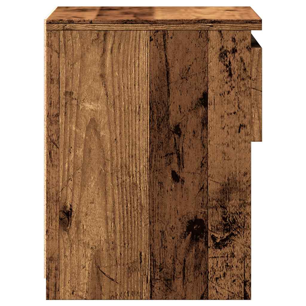 vidaXL Mesita de noche madera contrachapada madera antigua 40x30x39 cm