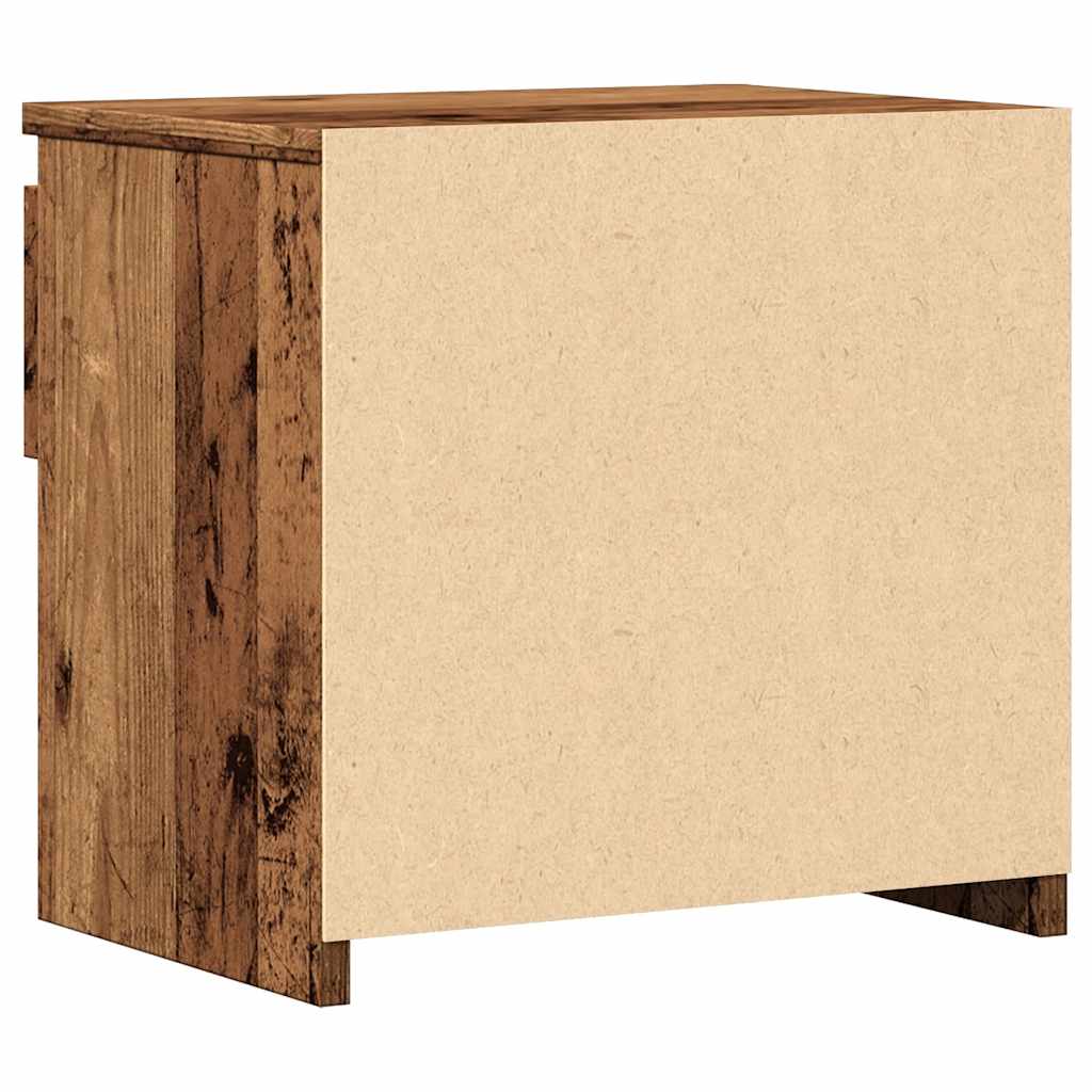 vidaXL Mesita de noche madera contrachapada madera antigua 40x30x39 cm