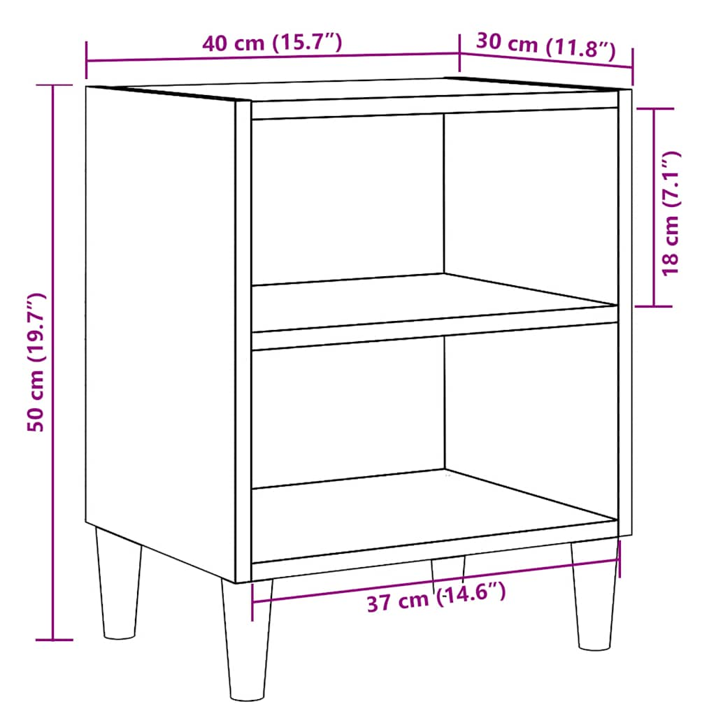 vidaXL Mesita de noche 2 uds madera ingeniería roble artisian