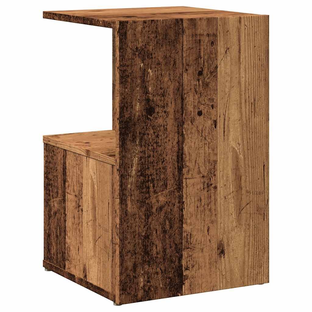 vidaXL Mesitas noche 2uds madera contrachapada madera vieja 35x35x55cm