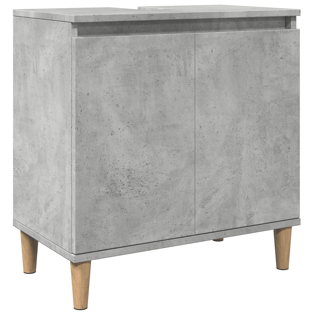 vidaXL Mueble de lavabo madera contrachapada gris hormigón 58x33x60cm