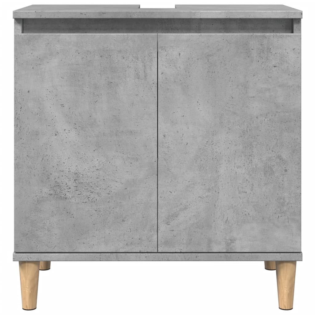 vidaXL Mueble de lavabo madera contrachapada gris hormigón 58x33x60cm