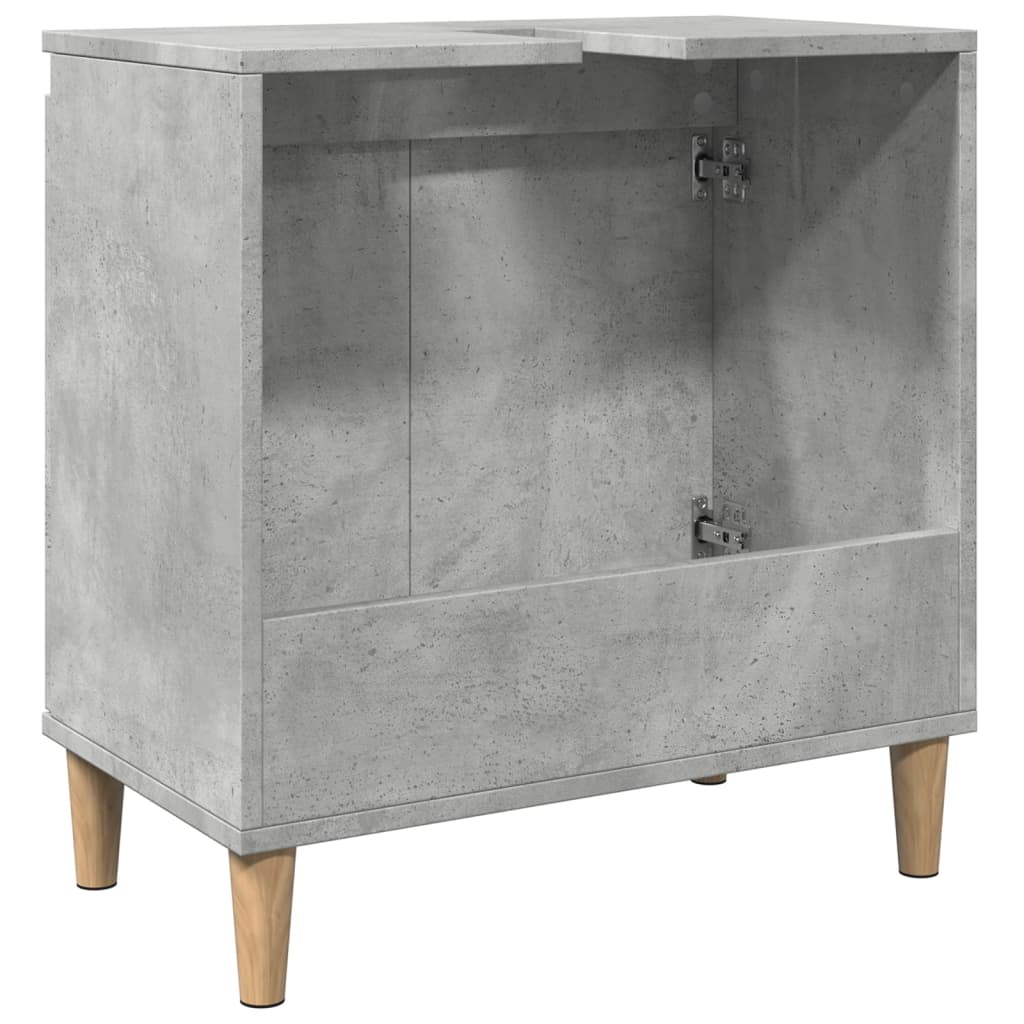 vidaXL Mueble de lavabo madera contrachapada gris hormigón 58x33x60cm