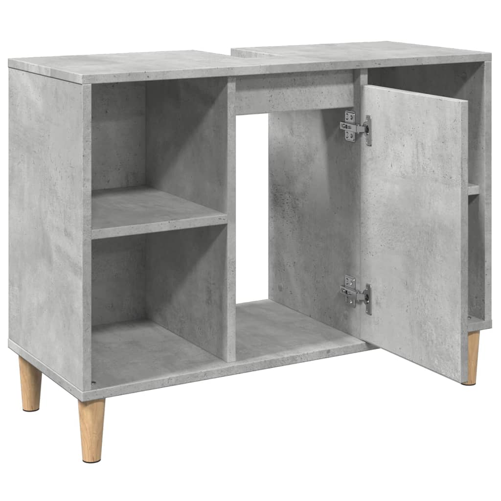 vidaXL Mueble de baño madera de ingeniería gris hormigón 80x33x60 cm