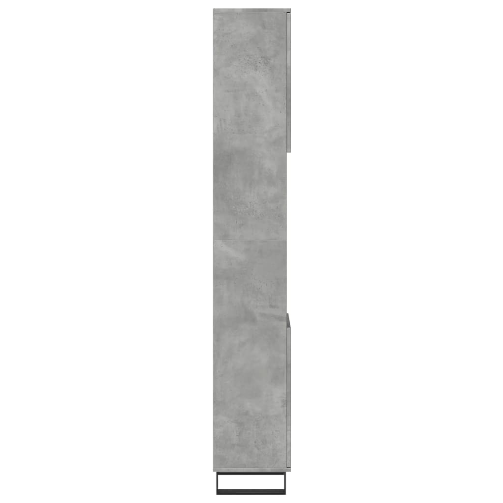 vidaXL Armario de baño madera contrachapada gris hormigón 30x30x190 cm