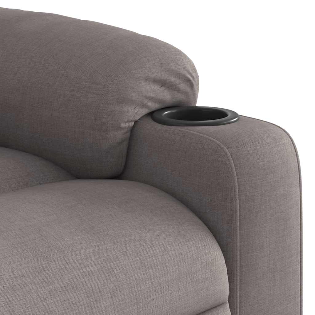 vidaXL Sillón de masaje reclinable de tela gris taupé