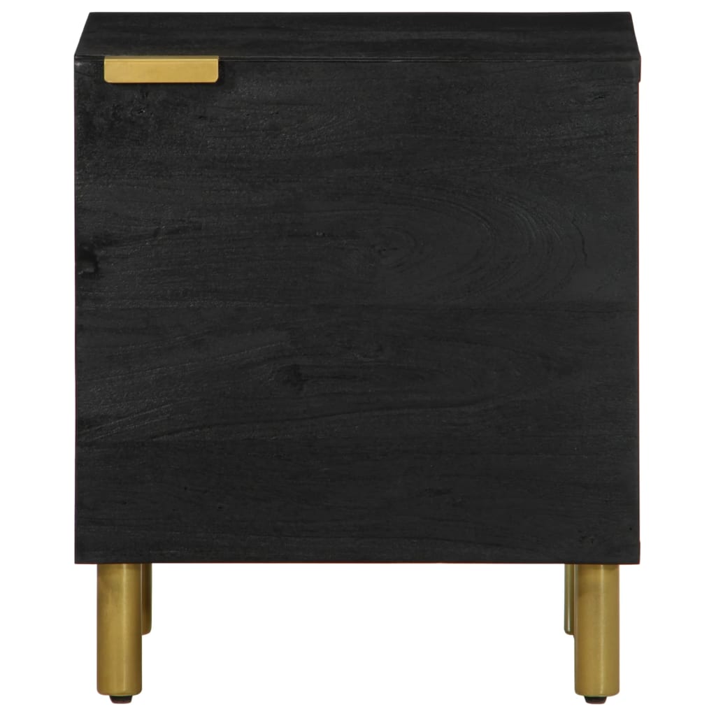 vidaXL Mesitas de noche 2 uds madera maciza de mango negro 40x33x46 cm