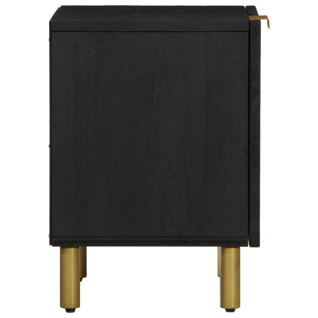 vidaXL Mesitas de noche 2 uds madera maciza de mango negro 40x33x46 cm