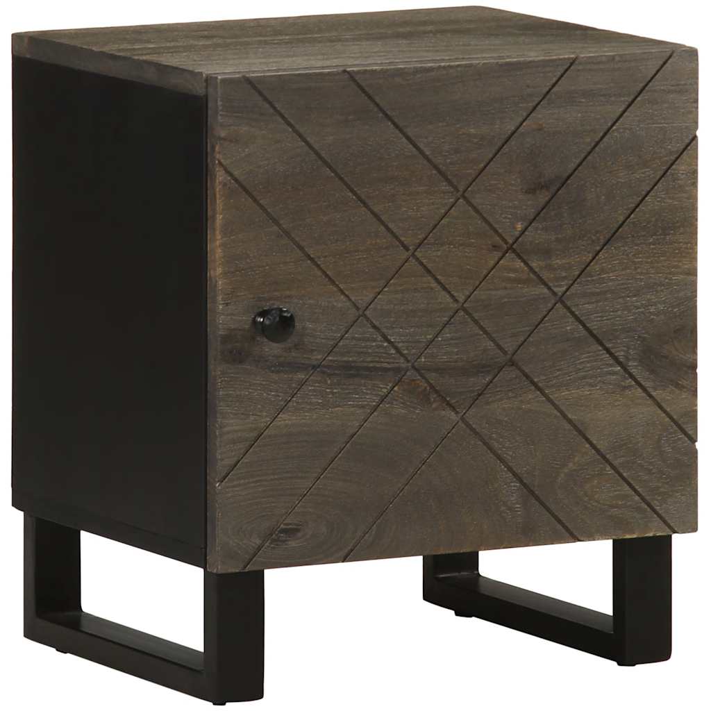 vidaXL Mesita de noche de madera maciza de mango negra 40x33x46 cm