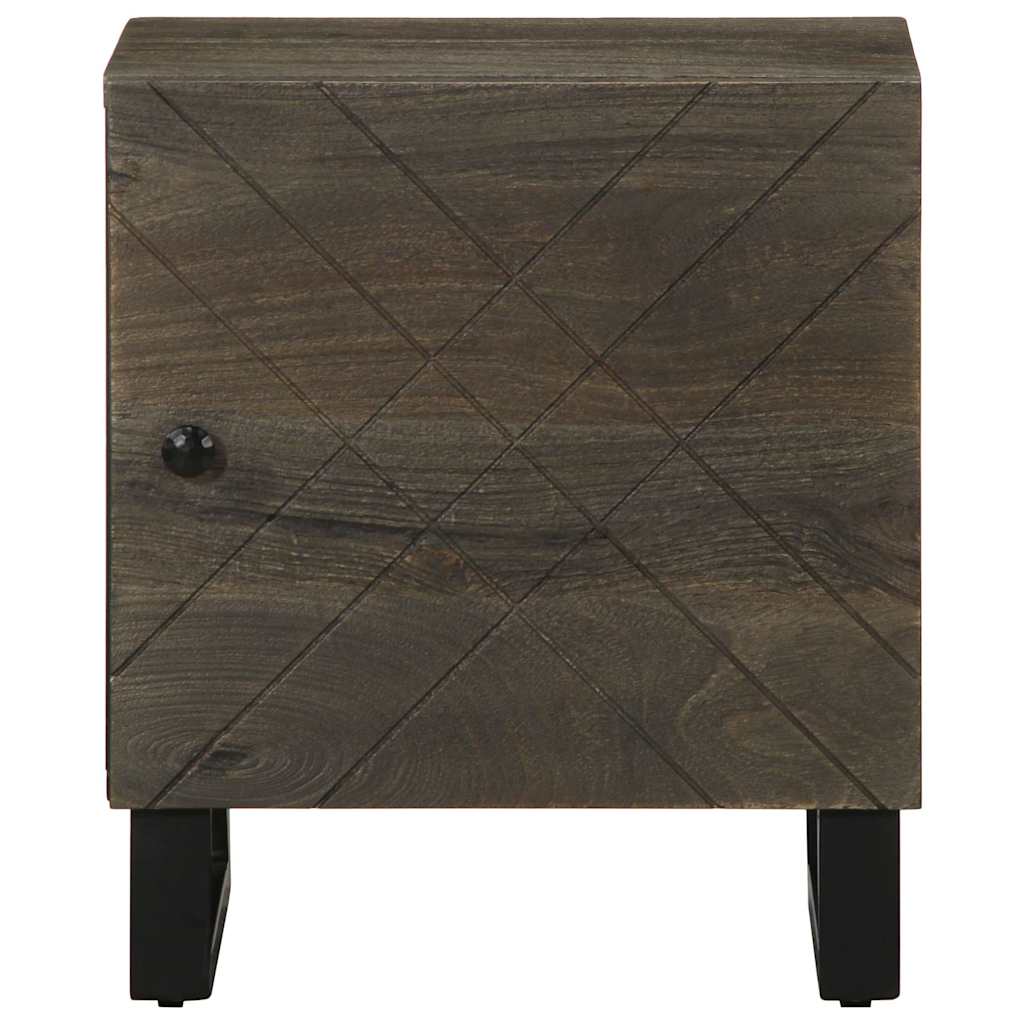 vidaXL Mesita de noche de madera maciza de mango negra 40x33x46 cm