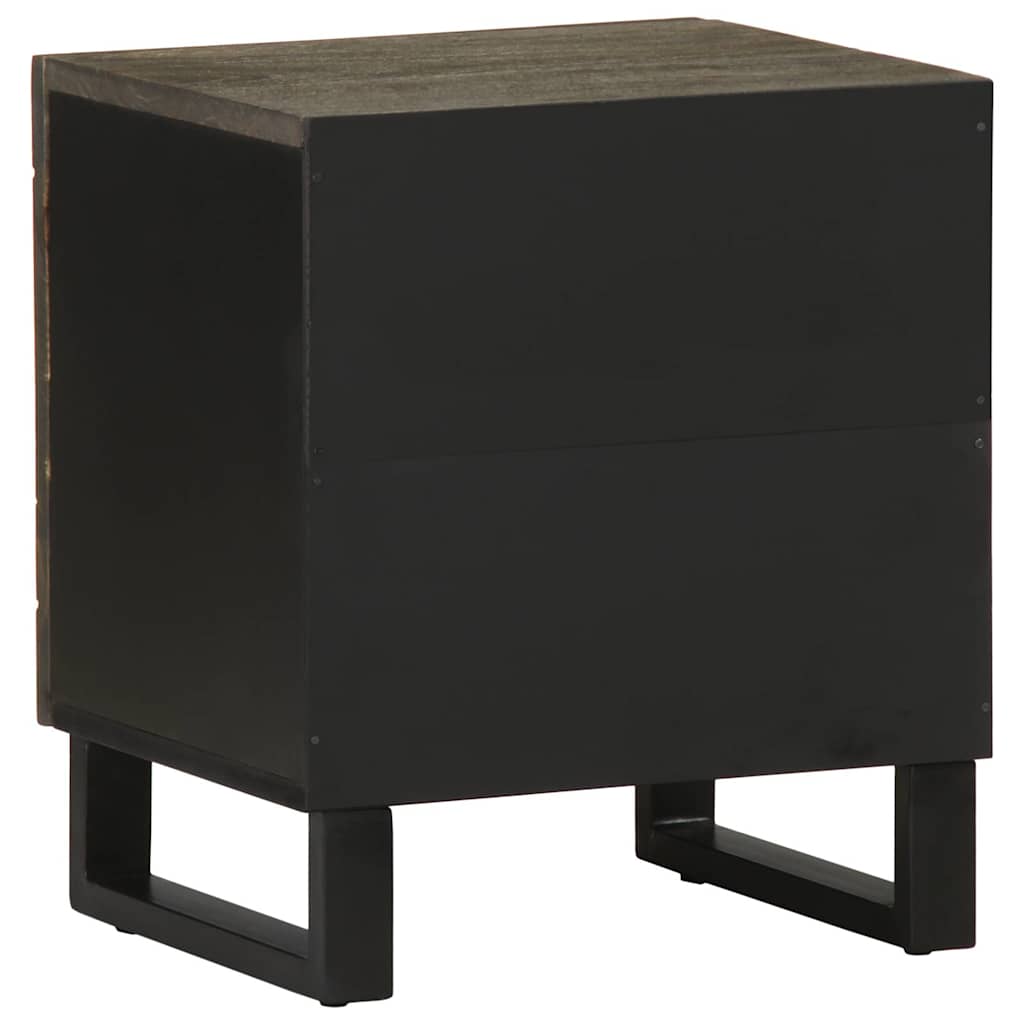 vidaXL Mesita de noche de madera maciza de mango negra 40x33x46 cm