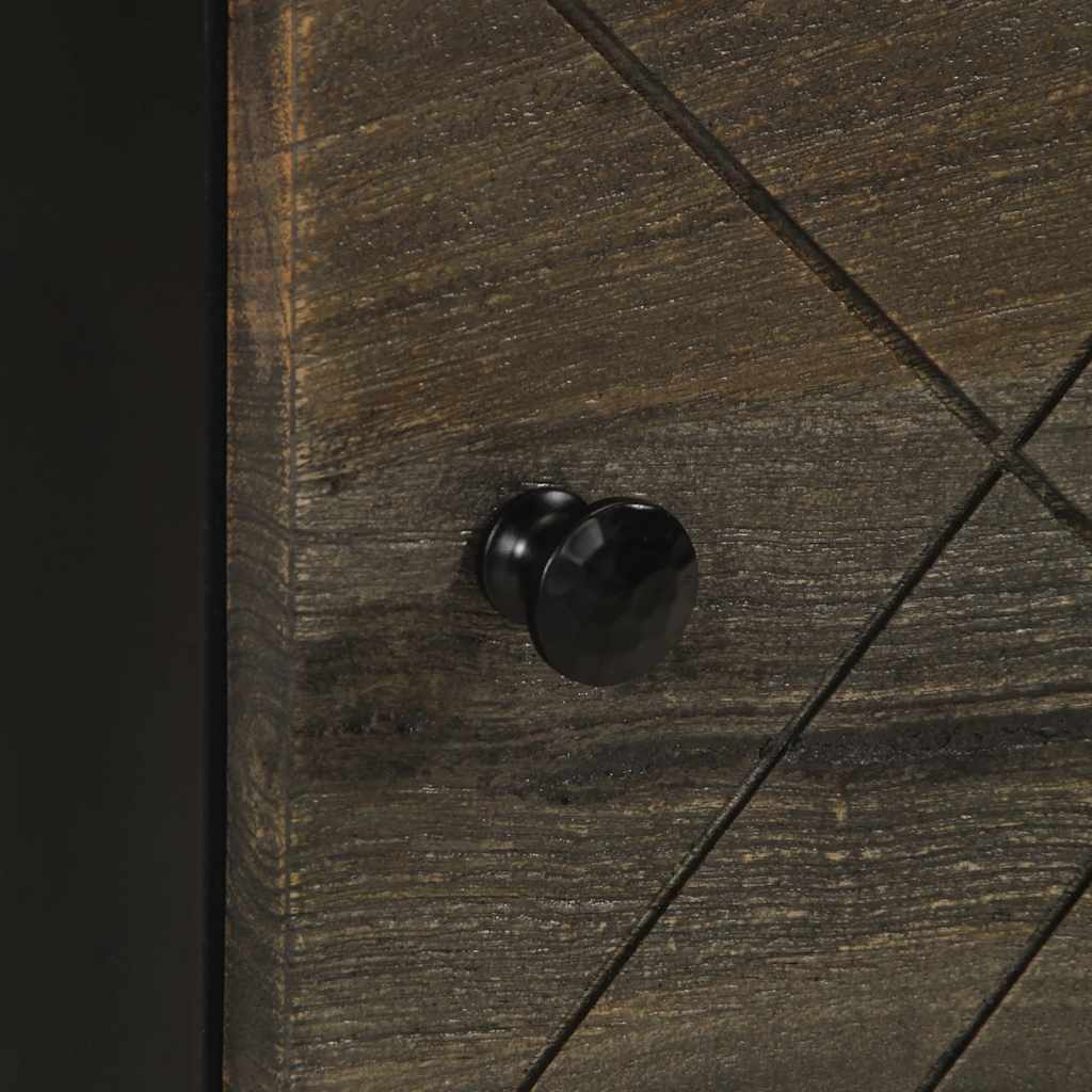 vidaXL Mesita de noche de madera maciza de mango negra 40x33x46 cm