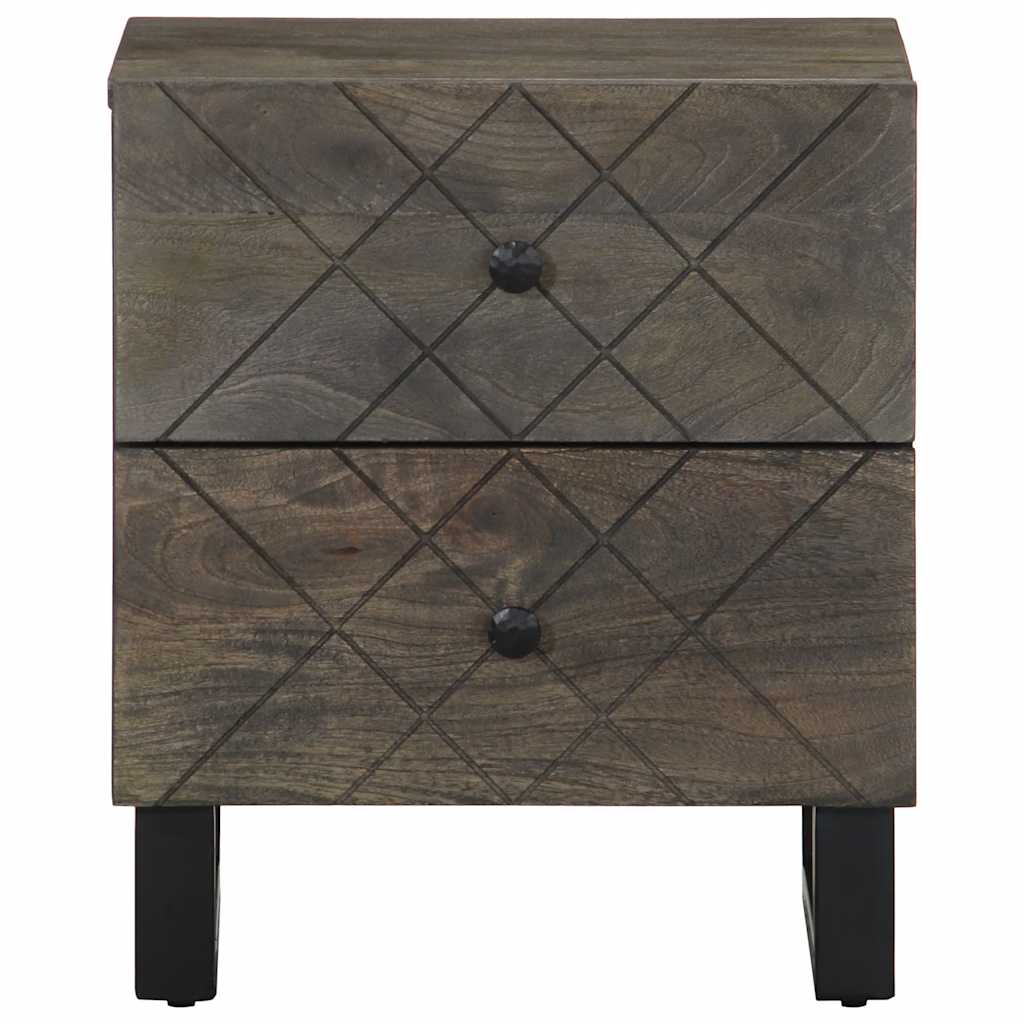 vidaXL Mesita de noche de madera maciza de mango negra 40x33x46 cm