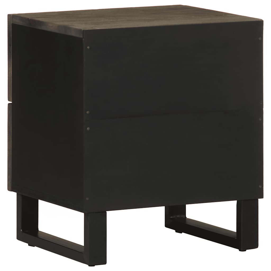 vidaXL Mesita de noche de madera maciza de mango negra 40x33x46 cm