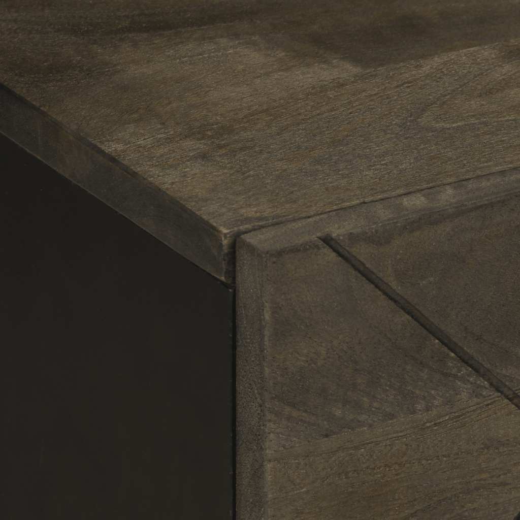 vidaXL Mesita de noche de madera maciza de mango negra 40x33x46 cm