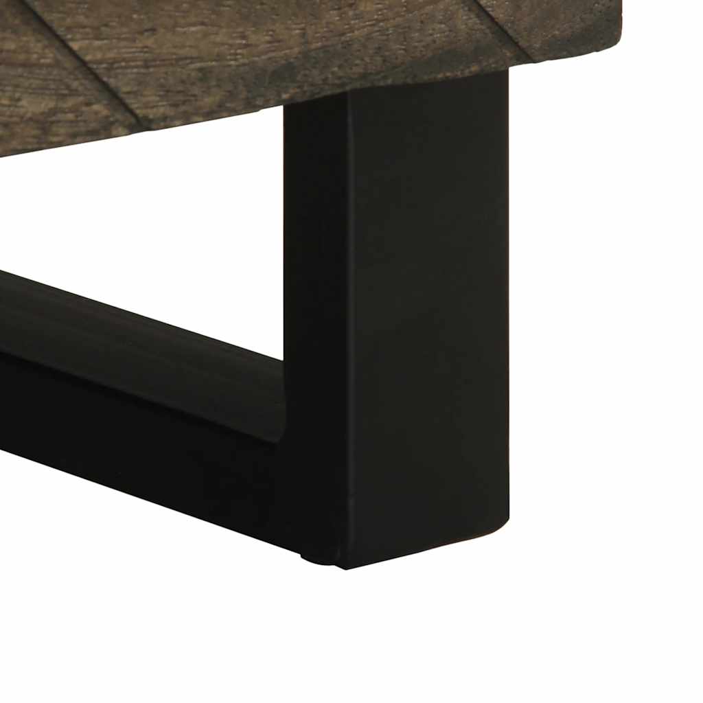 vidaXL Mesita de noche de madera maciza de mango negra 40x33x46 cm