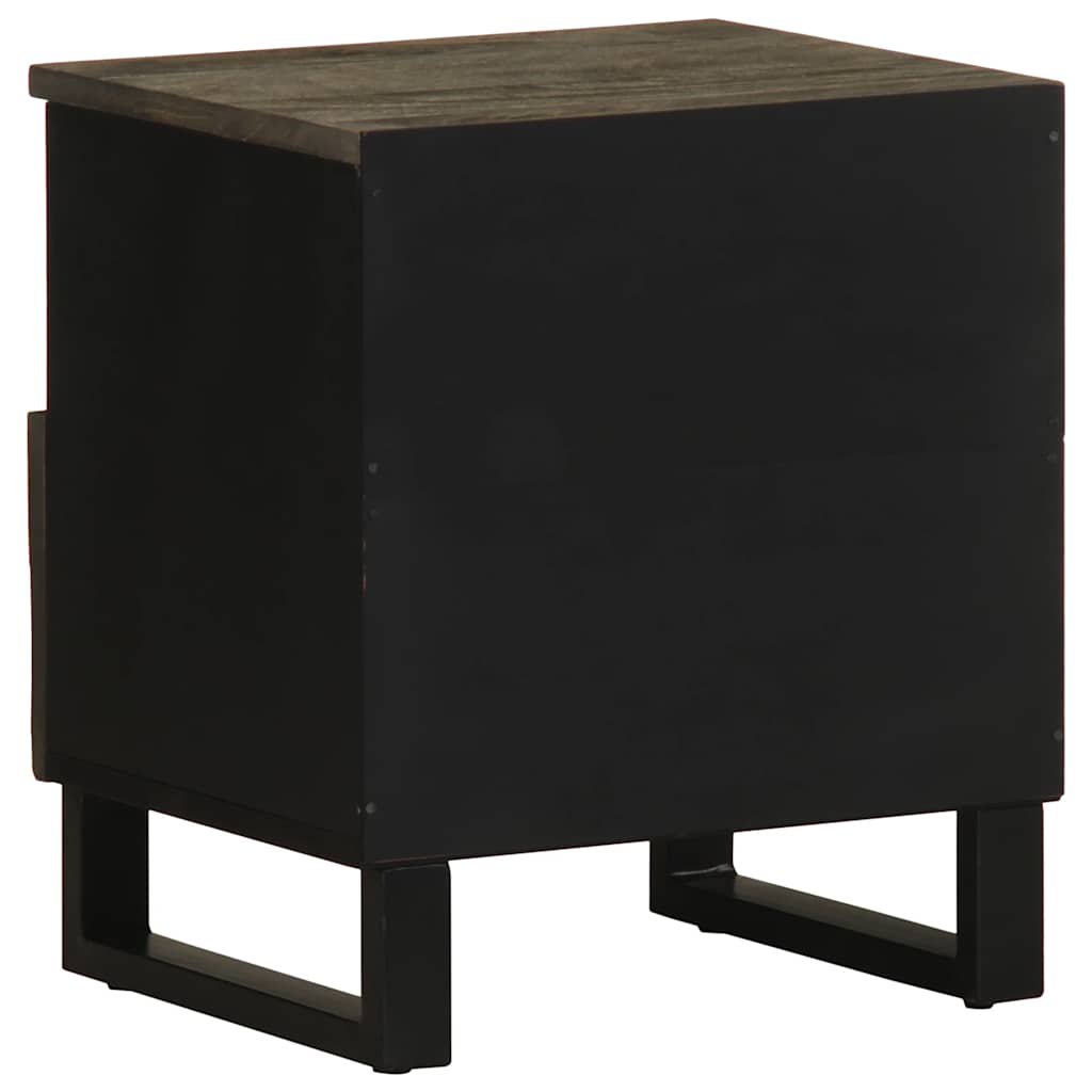 vidaXL Mesitas de noche 2 uds madera maciza de mango negro 40x33x46 cm