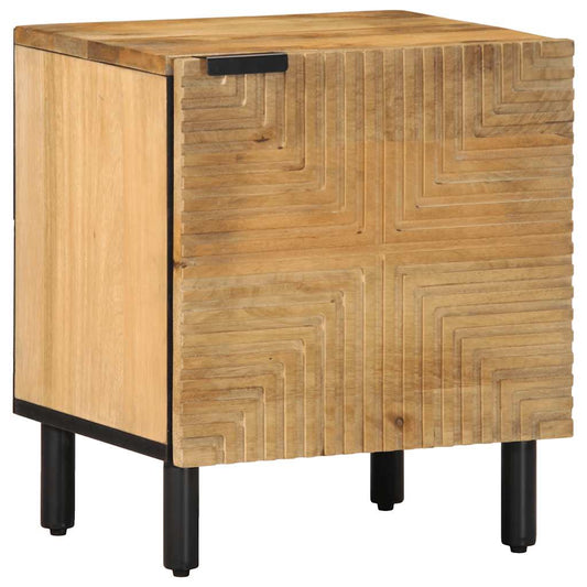 vidaXL Mesilla de noche marrón 40x33x46 cm madera maciza mango