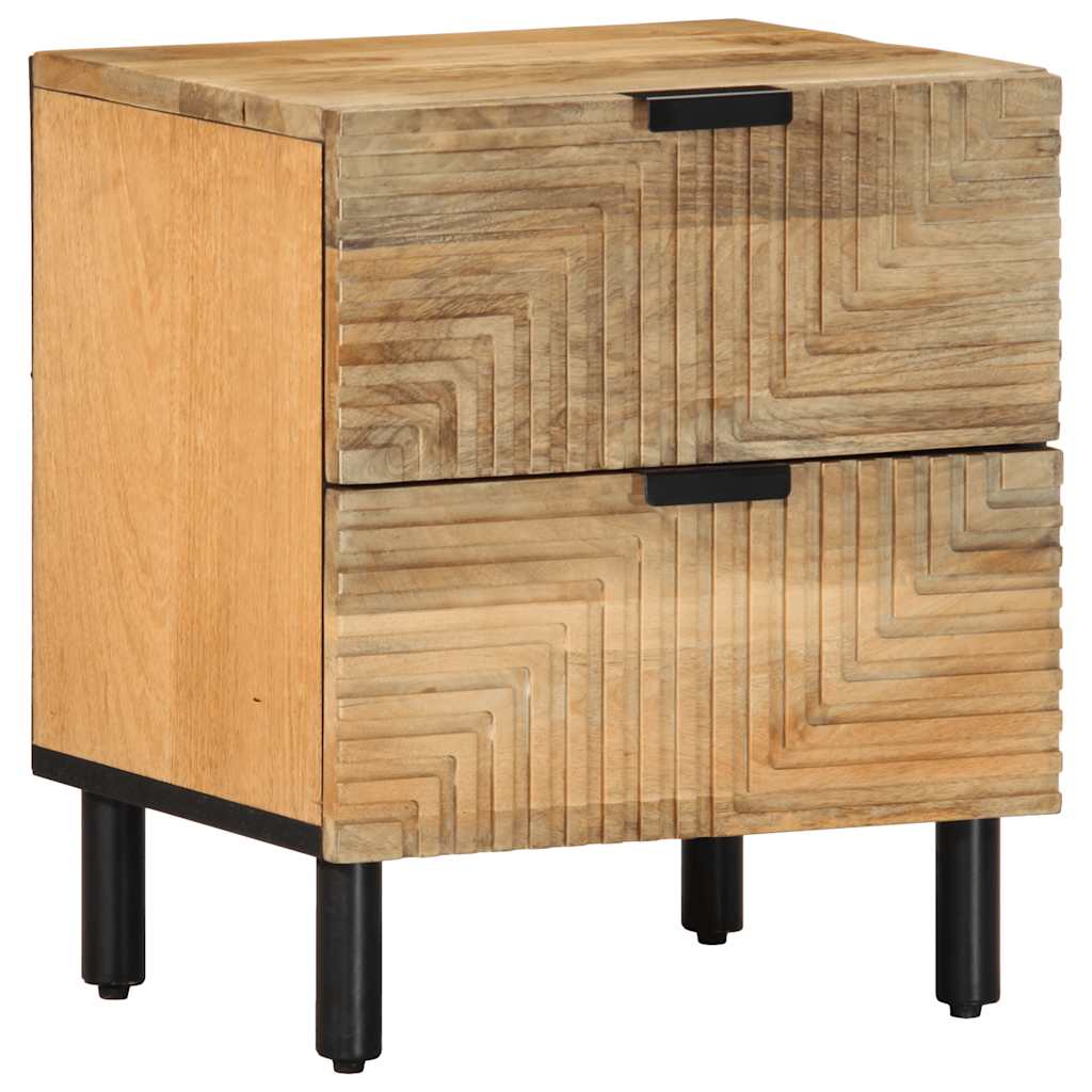 vidaXL Mesilla de noche marrón 40x33x46 cm madera maciza mango