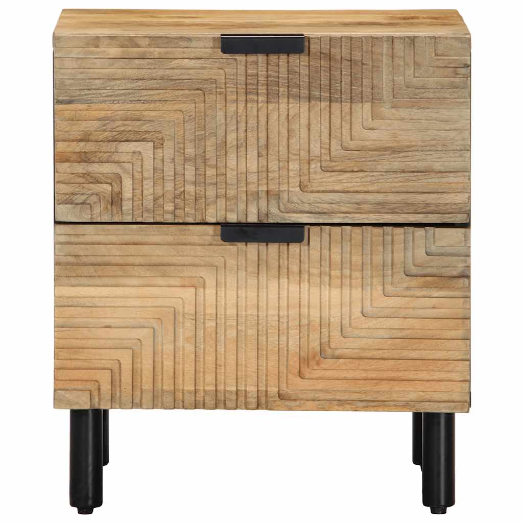 vidaXL Mesilla de noche marrón 40x33x46 cm madera maciza mango