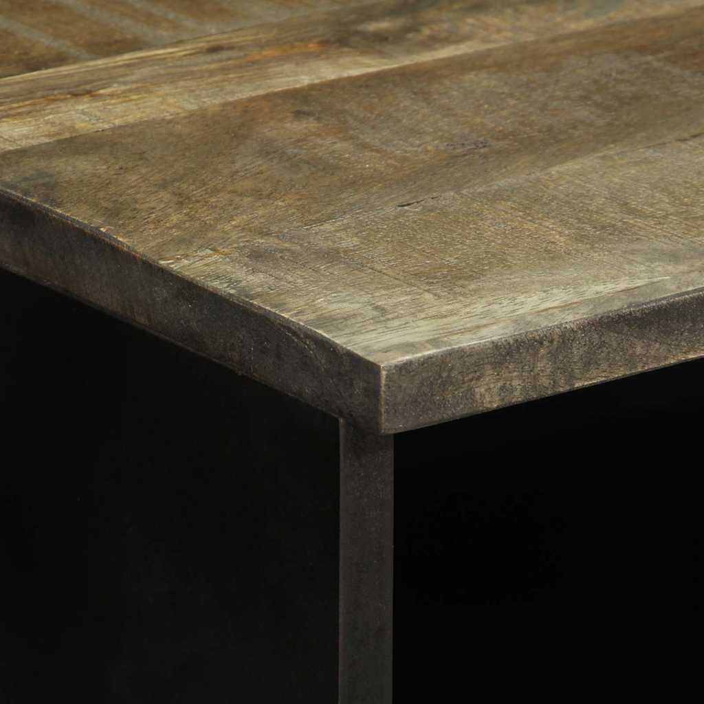 vidaXL Mesita de noche de madera maciza de mango gris claro 40x33x46cm